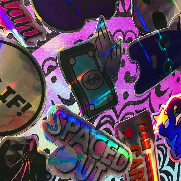 Money Wings Metallic Prismatic Reflective Single Decor Sticker - Picture 4 of 13